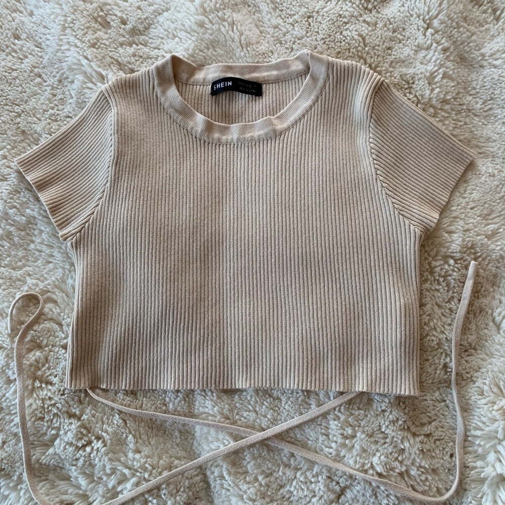 SHEIN Crop Top, cream color Size S